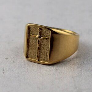 Gold Dagger Ring Stainless Steel